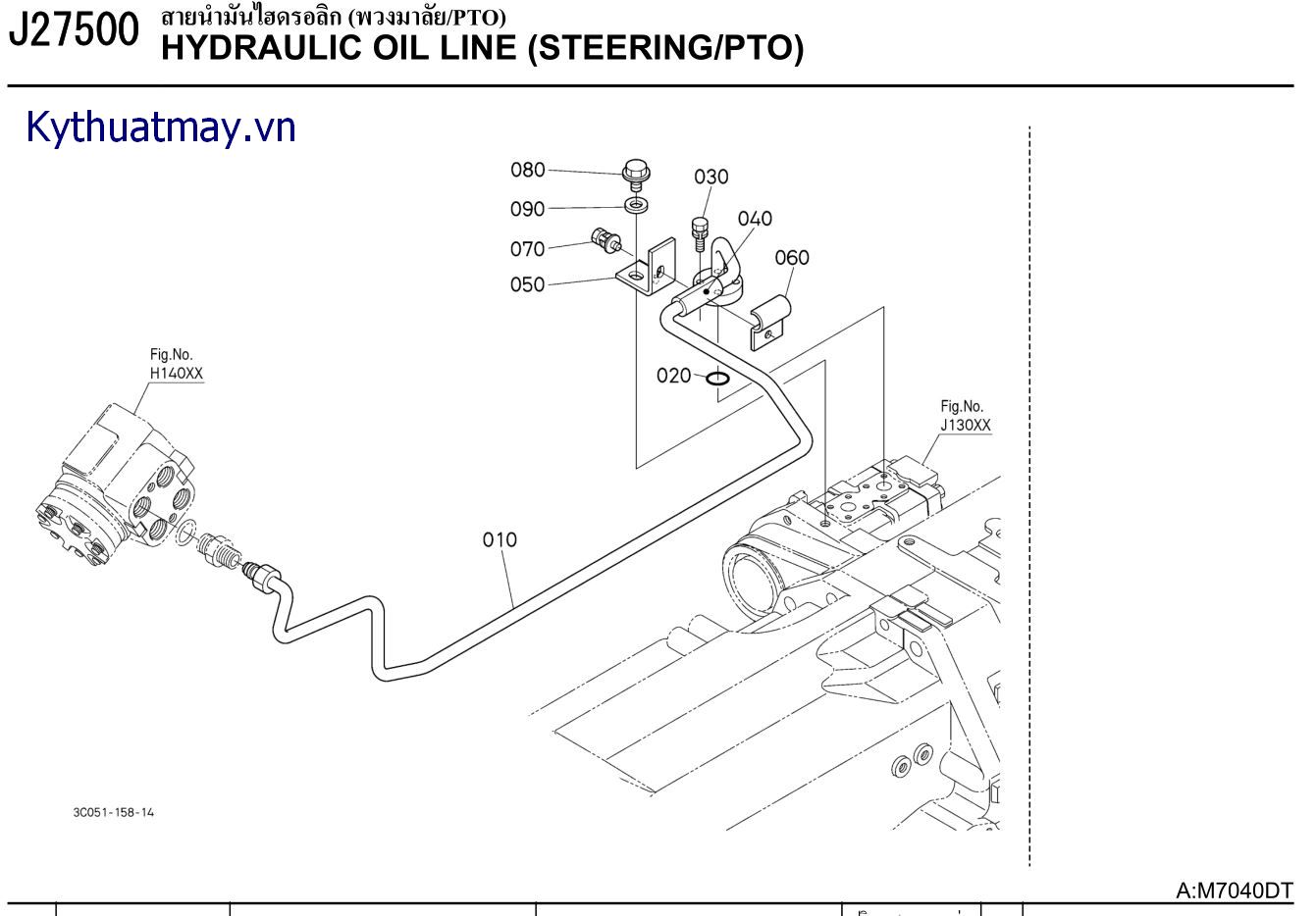 Đường dầu thủy lực ( cơ cấu lái/ PTO)